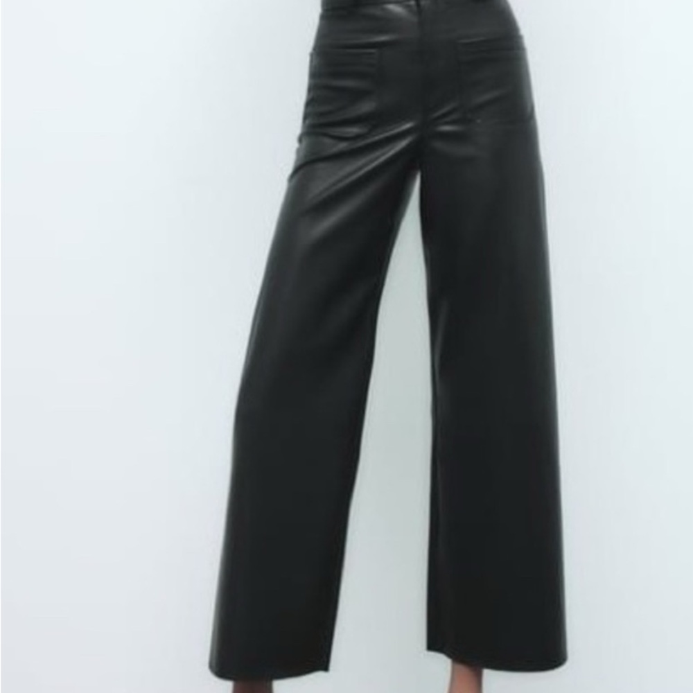 Zara Elegant Black Wide-Leg Pants